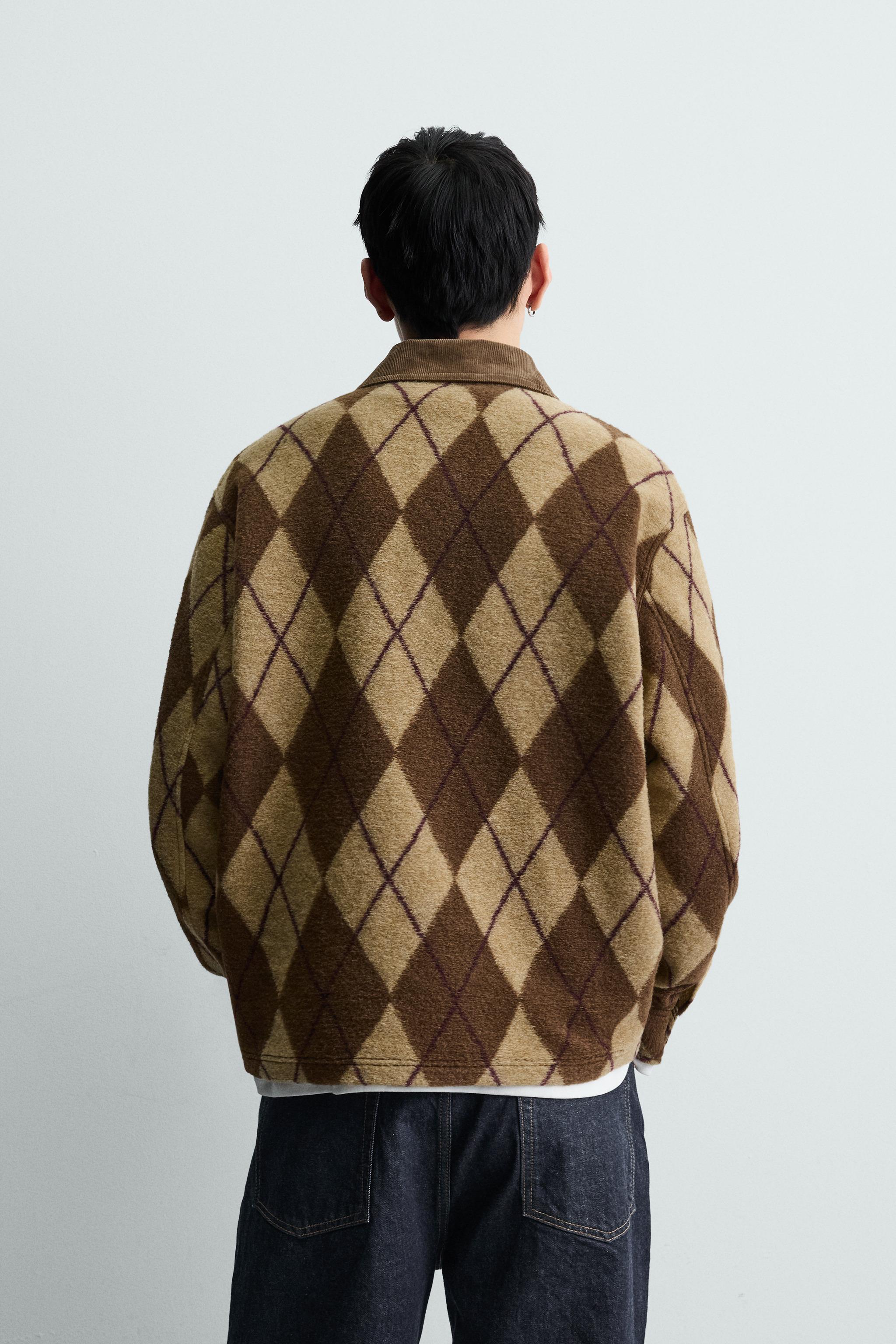 JACQUARD DIAMOND TEXTURE POLO SHIRT